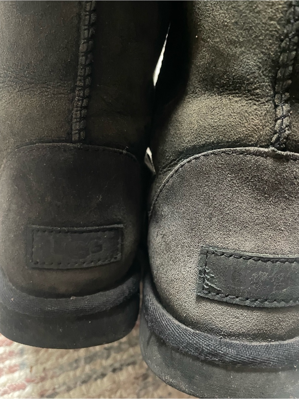 Women's Black Ugg Boots - Shearling Lined Suede Boots - Picture 5 of 5